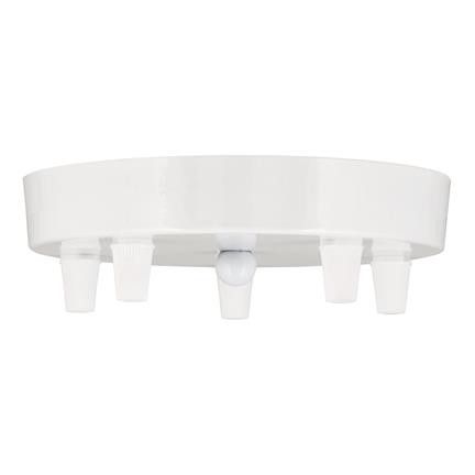 Bailey plafondkap metaal wit multi met 5 kabelhouders