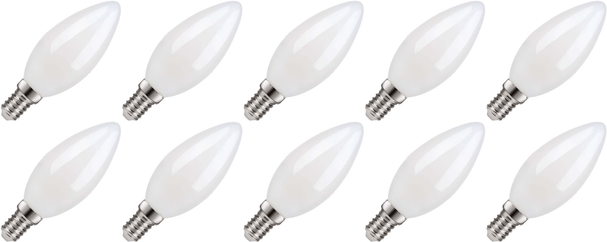 Lighto | LED filament | Kleine fitting E14 | Kaarslamp | Helder | 35mm | 5W | 10 stuks