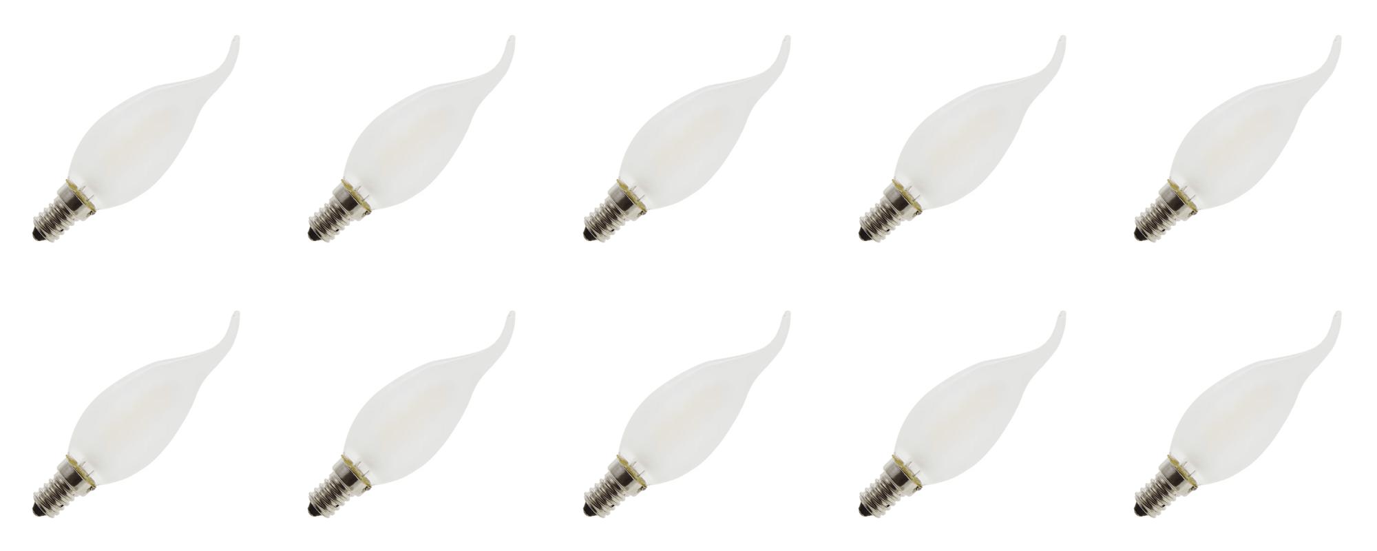 Lighto | LED filament | Kleine fitting E14 | Kaarslamp tip | Helder | 35mm | 1W | 10 stuks