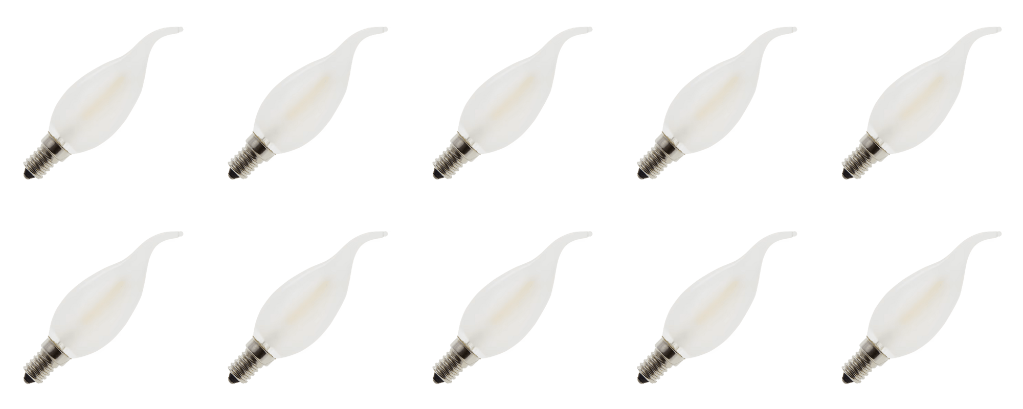 Lighto | LED filament | Kleine fitting E14 | Kaarslamp tip | Helder | 35mm | 2W | 10 stuks