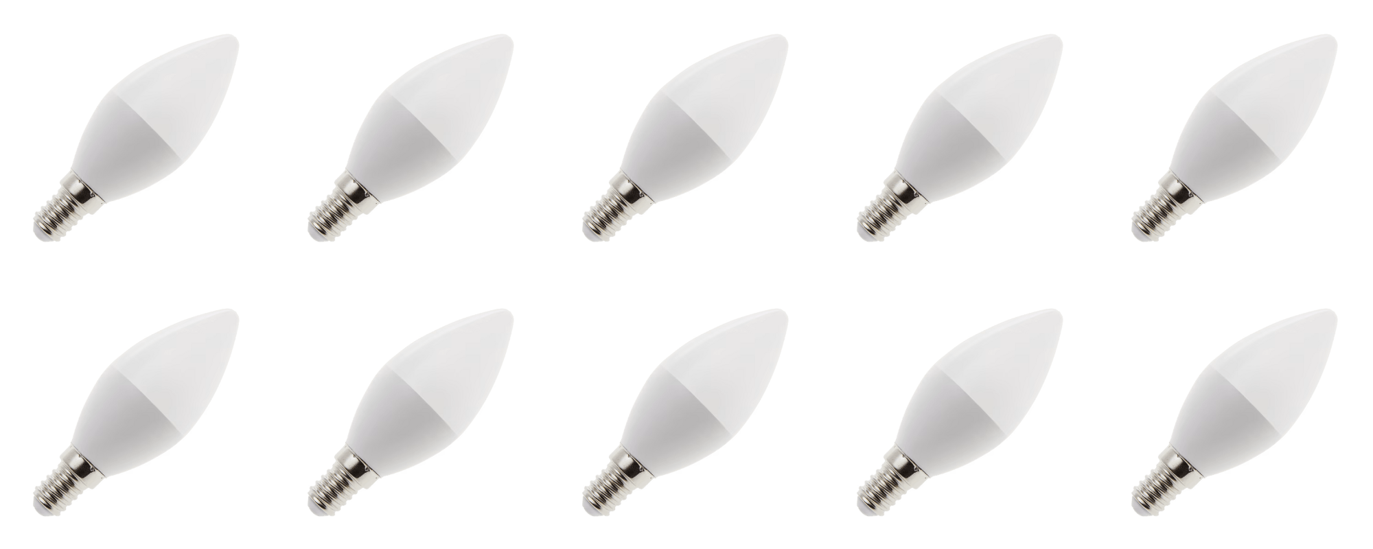 Lighto | LED lamp | Kleine fitting E14 | Kaarslamp | Helder | 35mm | 5W | 10 stuks