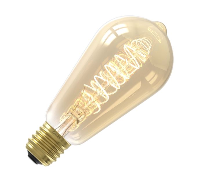 Calex | LED filament | Grote fitting E27 | ST64 Rustiek | Goud | 5.5W | 3-step dimming