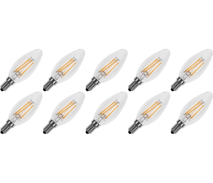 Lighto | LED filament | Kleine fitting E14 | Kaarslamp | Helder | 35mm | 4W | 10 stuks