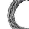 Bailey stoffen kabel gedraaid 2-aderig metallic zilver 3m Bailey stoffen kabel gedraaid 2-aderig metallic zilver 3m