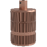 Calex | Lamphouder | E27 fitting | Aluminium | 3-rings model | Mat Koper | Ronde kabelklem | 60W