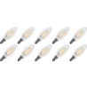 Lighto | LED filament | Kleine fitting E14 | Kaarslamp | Helder | 35mm | 2W | 10 stuks