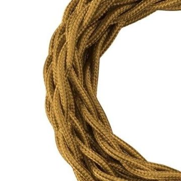 Bailey stoffen kabel gedraaid 2-aderig metallic goud 3m