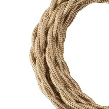 Bailey stoffen kabel gedraaid 2-aderig metallic champagne 3m