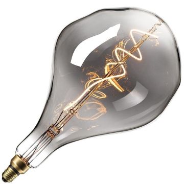 Calex | LED filament | Grote fitting E27 | Design lamp | Titanium | 165mm | 6W