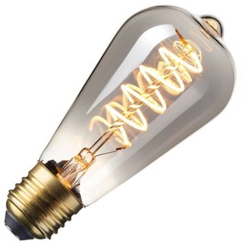 Calex | LED filament | Grote fitting E27 | Edison lamp | Rookglas | 64mm | 4W