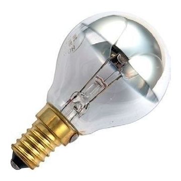SPL | Halogeen kopspiegellamp | Kleine fitting E14 | Kogellamp | Zilver | 45mm | 20W