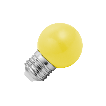 Lighto | LED lamp | Grote fitting E27 | Kogellamp | Geel | 45mm | 1W