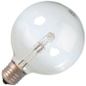 Halogeen gloeilamp | Grote fitting E27 | Globelamp | Helder | 95mm | 28W