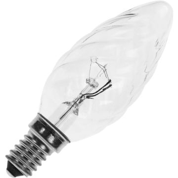 Gloeilamp | Kleine fitting E14 | Kaarslamp gedraaid | Helder | 35mm | 11W