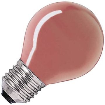 Gloeilamp | Grote fitting E27 | Kogellamp | Rood | 45mm | 15W