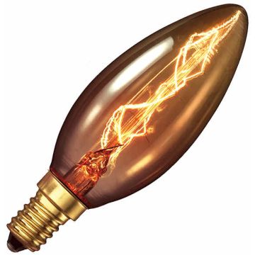 Kooldraadlamp kaars goud 25W kleine fitting E14