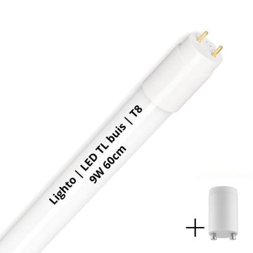 Lighto | LED TL buis | T8 | 9W | 60cm | Vervangt 18W TL 