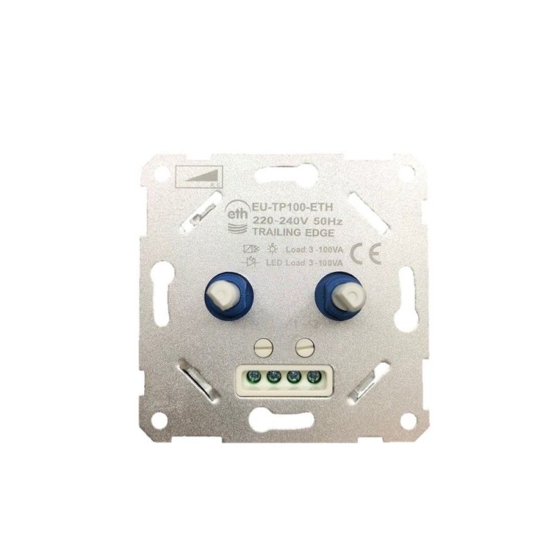 Inbouw LED/halogeen/gloeilamp dimmer 230v dubbel 2 x 5100W