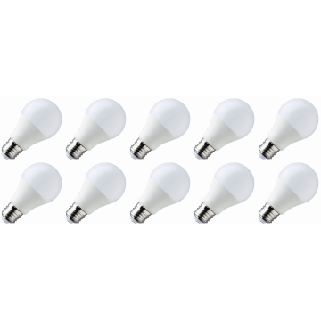 Lighto | LED lamp | Grote fitting E27 | Standaardlamp | Helder | 60mm | 9W | 10 stuks