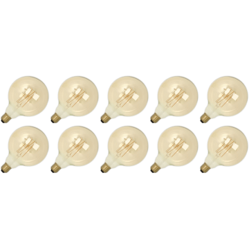 Lighto | LED filament | Grote fitting E27 | Globelamp | Goud | 125mm | 4W | 10 stuks