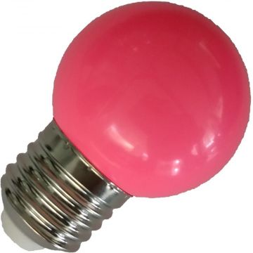 Lighto | LED Kogellamp Plastic | Grote fitting E27 | 1W Roze
