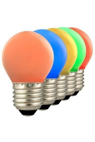 Lighto 5x LED Kogellamp Plastic | Grote fitting 1W Rood/Geel/Oranje/Groen/Blauw