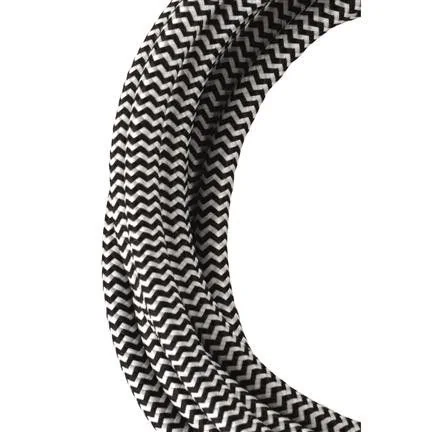 Bailey stoffen kabel 2-aderig zwart/wit 50m rol