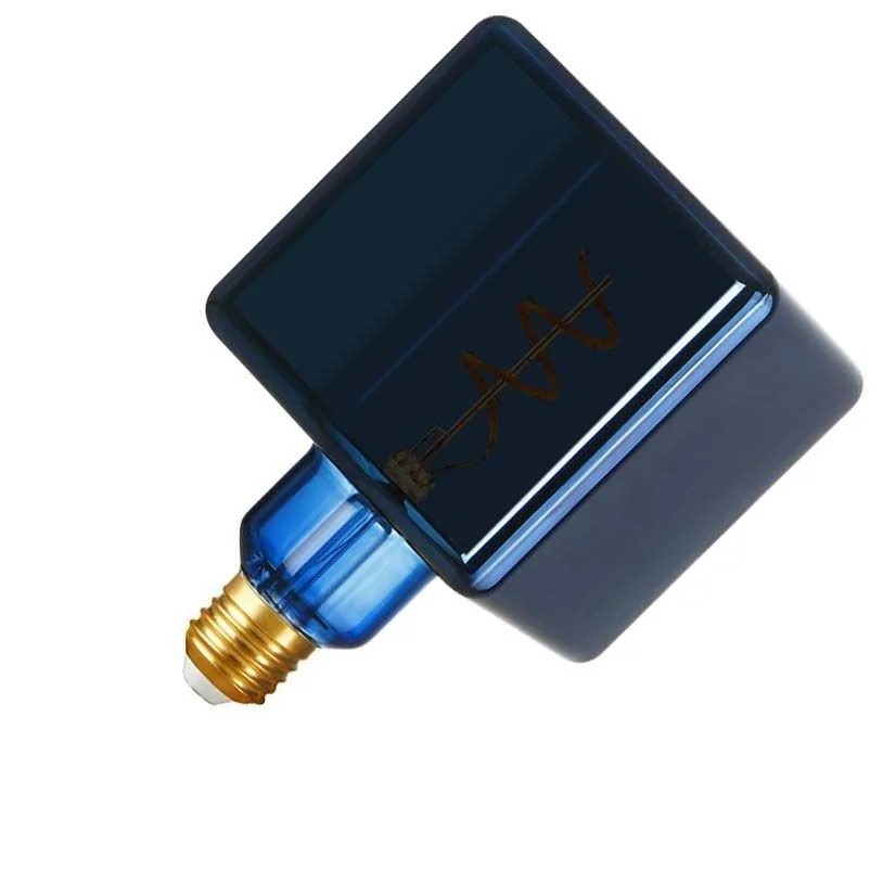 SPL | LED Filament | Grote fitting E27 | Kubuslamp | Helder | Blauw | 4W | Dimbaar