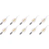Lighto | LED filament | Kleine fitting E14 | Kaarslamp tip | Helder | 35mm | 4W | 10 stuks