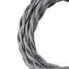 Bailey stoffen kabel gedraaid 2-aderig metallic zilver 3m