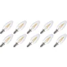 Lighto | LED filament | Kleine fitting E14 | Kaarslamp gedraaid | Helder | 35mm | 2W | 10 stuks