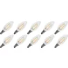 Lighto | LED filament | Kleine fitting E14 | Kaarslamp | Helder | 35mm | 2W | 10 stuks