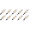 Lighto | LED filament | Kleine fitting E14 | Kaarslamp | Helder | 35mm | 4W | 10 stuks