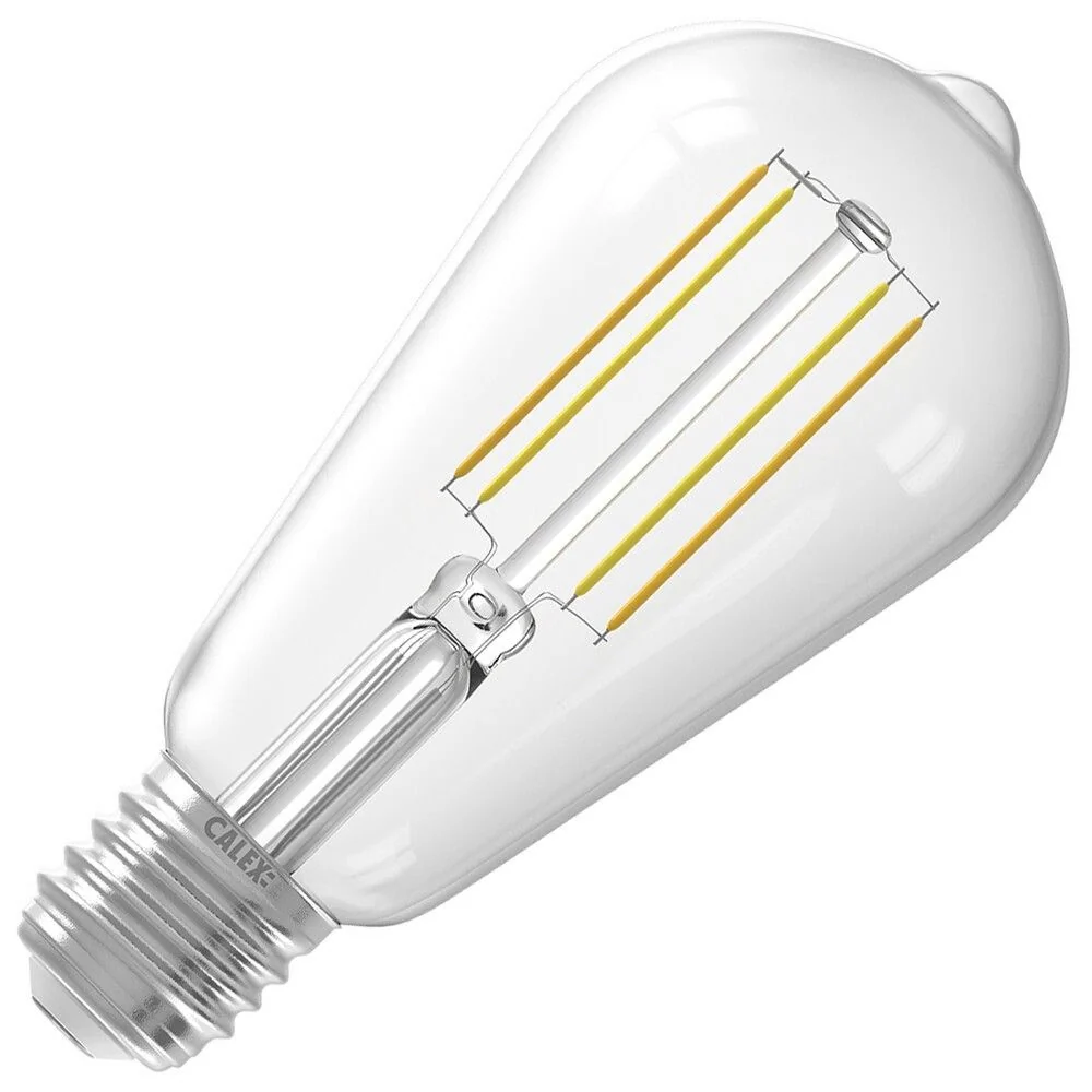 Calex | LED filament | Grote fitting E27 | Edison lamp | Helder | 64mm | 7W